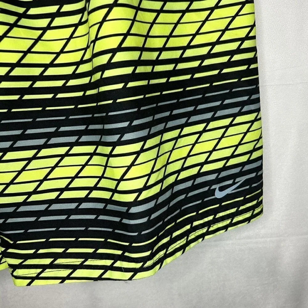 Nike Men’s Yellow/Black/Gray Drawstring Board Shorts Sz XL (34x11) Swim Trunk